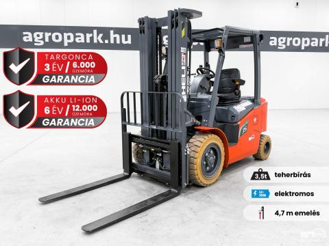 BÉRELHETŐ - ÚJ HELI CPD35-GC6LI-S G2-S, 3,5 tonnás Li-ion elektromos targonca 4,7 méteres emeléssel BÉRELHETŐ - ÚJ HELI CPD35-GC6LI-S G2-S, 3,5 tonnás Li-ion elektromos targonca 4,7 méteres emeléssel