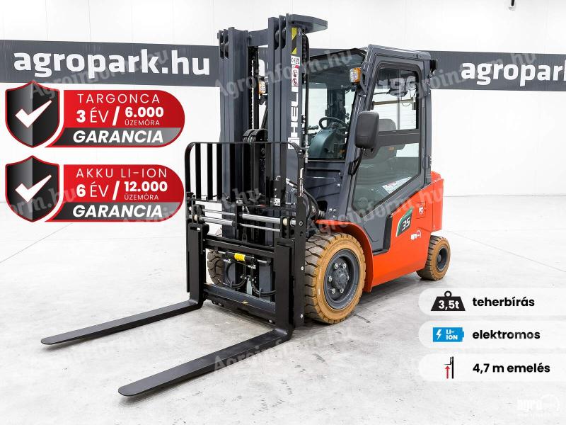 ÚJ HELI G2-S 3,5 tonnás Li-ion elektromos targonca 4,7 méteres emeléssel