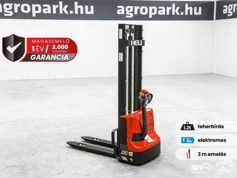 ÚJ HELI 1,2 tonnás Li-ion elektromos gyalogkíséretű magasemelő 3,5 méteres emeléssel ÚJ HELI 1,2 tonnás Li-ion elektromos gyalogkíséretű magasemelő 3,5 méteres emeléssel