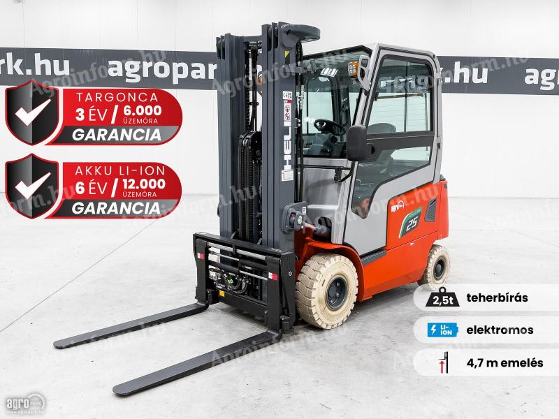ÚJ HELI G3 2,5 tonnás Li-ion elektromos targonca 4,7 méteres emeléssel