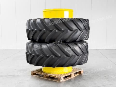 Ikerkerék szett Michelin 650/85R38 gumizással. 23x38-as ikerfelni, 254 mm-es távtartólva, használt Michelin gumiabroncs, 12 szerelékkel Ikerkerék szett Michelin 650/85R38 gumizással. 23x38-as ikerfelni, 254 mm-es távtartólva, használt Michelin gumiabroncs, 12 szerelékkel