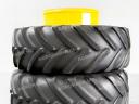 Ikerkerék szett Michelin 650/85R38 gumizással. 23x38-as ikerfelni, 254 mm-es távtartólva, használt Michelin gumiabroncs, 12 szerelékkel