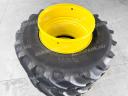 Ikerkerék szett Michelin 650/85R38 gumizással. 23x38-as ikerfelni, 254 mm-es távtartólva, használt Michelin gumiabroncs, 12 szerelékkel
