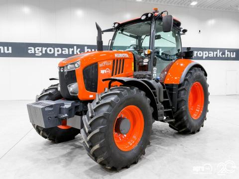 Kubota M7152 (3516 üzemórás) 30/15 Powershift 50 km/h váltó, rugózott híd, rugózott fülke, légfék, 4 pár hidraulikakör, 110 L szivattyú