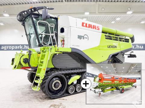 Claas Lexion 760TT (1662/2267 üzemóra) 10,5 m V1050 asztal, szállítókocsi, repcekaszák, 63,5 cm hevederek, Quantimeter, 3D, Xenon
