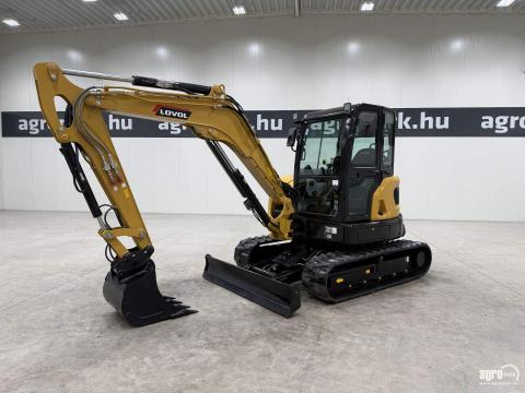 ÚJ Lovol FR55F-u 5800 kg-os gumihevederes minikotró, klíma, Joystick, hidraulikus szerelékváltó, 2 db mélyásó és 1 db rézsű kanál, Kubota ÚJ Lovol FR55F-u 5800 kg-os gumihevederes minikotró, klíma, Joystick, hidraulikus szerelékváltó, 2 db mélyásó és 1 db rézsű kanál, Kubota