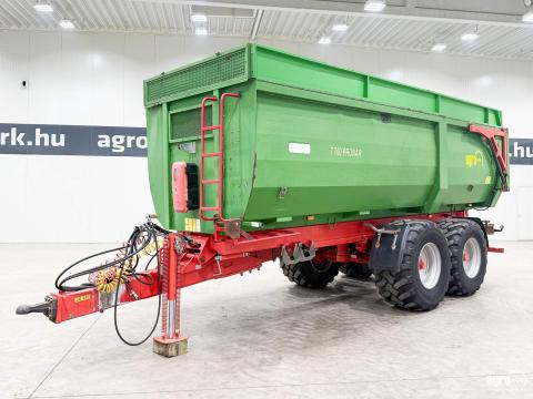 Pronar T700 14.430 kg teherbírás, hátra billenő teknős monocoque pótkocsi, 23 m³,  35 cm magasító, légfék