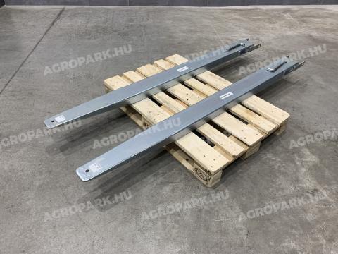 ÚJ 2 méteres villahosszabbító szett 125 x 50 mm méretű targoncavillához. galvanizált, zárt kivitel, rögzítő csappal ÚJ 2 méteres villahosszabbító szett 125 x 50 mm méretű targoncavillához. galvanizált, zárt kivitel, rögzítő csappal