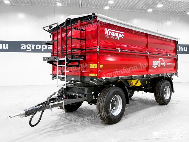 ÚJ Krampe FLEXBODY ZDK18-500 15.000 kg teherbírás, forgózsámolyos pótkocsi, 19,5 m³, 80+80 cm moduláris oldalfal, LED, 40 km/h