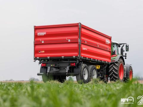 ÚJ Krampe FLEXBODY TDK18-500 17.300 kg teherbírás, tandem prémium pótkocsi, 19,5 m³, 80+80 cm moduláris oldalfal, LED, 40 km/h