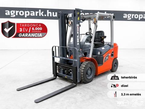 ÚJ HELI G3 2,5 tonnás Dízel targonca 3,3 méteres emeléssel ÚJ HELI G3 2,5 tonnás Dízel targonca 3,3 méteres emeléssel