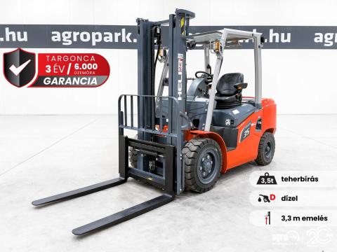 ÚJ HELI G3 3,5 tonnás Dízel targonca 3,3 méteres emeléssel ÚJ HELI G3 3,5 tonnás Dízel targonca 3,3 méteres emeléssel