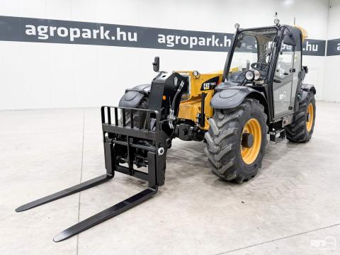 Caterpillar TH337C (3891 üzemóra) 7,3 m emelés, 3.300 kg teherbírás, Joystick, klíma, raklapvilla, gabonakanál, 150 literes szivattyú