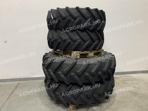 ÚJ állítható kerék szett Trelleborg 420/70R28 és 460/85R38 gumizással. új gyári John Deere állítható felnikkel és új Trelleborg prémium gumikkal