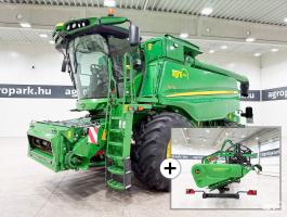 John Deere T670i (665/1181 üzemóra) 6 ládás, 9,15 m 630X Vario vágóasztal, szállítókocsi, repcekaszák, full AutoTrac, doblassító, kukorica készlet, ProDrive, 900/60R32