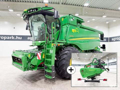 John Deere T670i (665/1181 üzemóra) 6 ládás, 9,15 m 630X Vario vágóasztal, szállítókocsi, repcekaszák, full AutoTrac, doblassító, kukorica készlet, ProDrive, 900/60R32 John Deere T670i (665/1181 üzemóra) 6 ládás, 9,15 m 630X Vario vágóasztal, szállítókocsi, repcekaszák, full AutoTrac, doblassító, kukorica készlet, ProDrive, 900/60R32