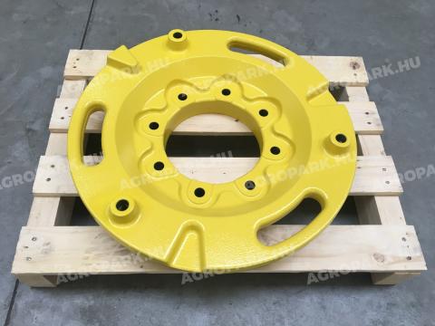 ÚJ John Deere gyári hátsó keréksúly tartókonzol (L221469). 6 hengeres John Deere gépekhez 275mm osztókörrel, 50 kg önsúly, állítható és fix felnikhez ÚJ John Deere gyári hátsó keréksúly tartókonzol (L221469). 6 hengeres John Deere gépekhez 275mm osztókörrel, 50 kg önsúly, állítható és fix felnikhez