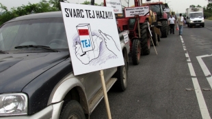 Tejtermelők demonstrációja Budaörsön