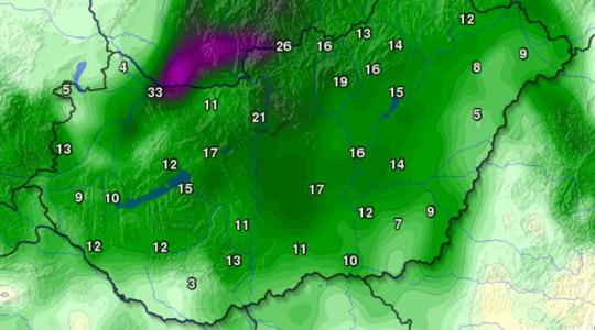 Időjárás: Kiadós esőkre is számíthatunk a következő 24 órában
