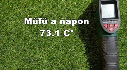 Félelmetes: 73,1 fokon parázslik a műfű a talpunk alatt