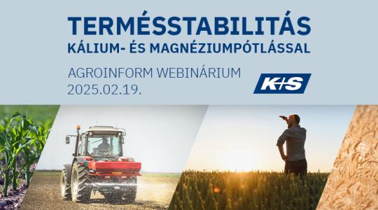 Termésstabilitás kálium- és magnéziumpótlással Agroinform webinárium – így csatlakozhatsz!