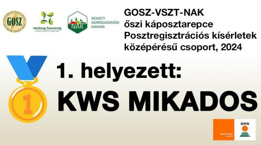 BREAKING NEWS! KWS repcehibrid a GOSZ-VSZT-NAK Posztregisztrációs kísérletek élén!