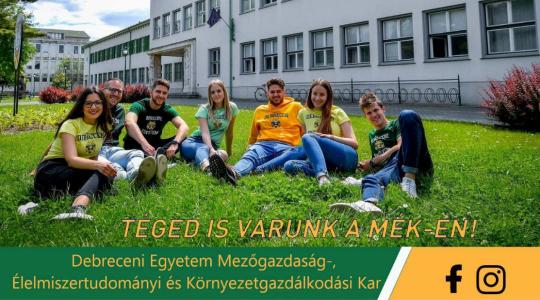 Újratervezés felsőfokon: pótfelvételi a Debreceni Egyetem agrárkarára Újratervezés felsőfokon: pótfelvételi a Debreceni Egyetem agrárkarára