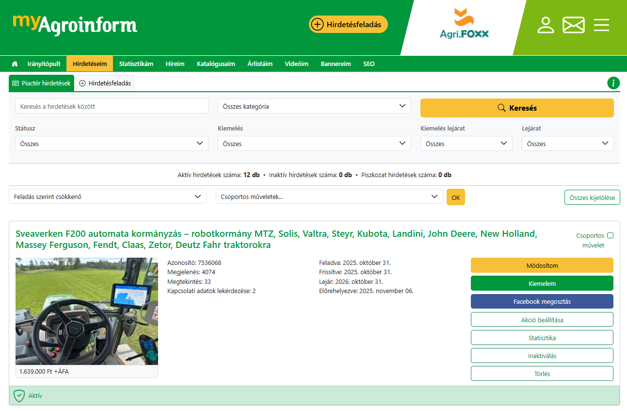 Irányítópult fejléc