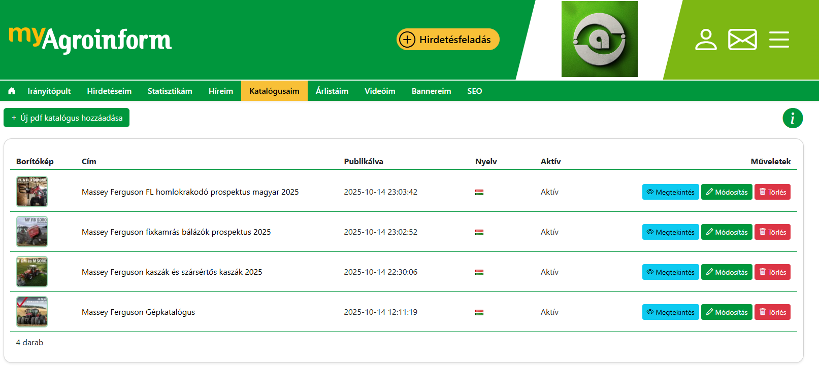 Irányítópult fejléc