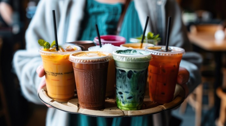 sokféle üdítő poharakban