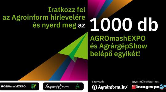 Nyerd meg a belépődet az AGROmashEXPO és AgrárgépShow-ra!