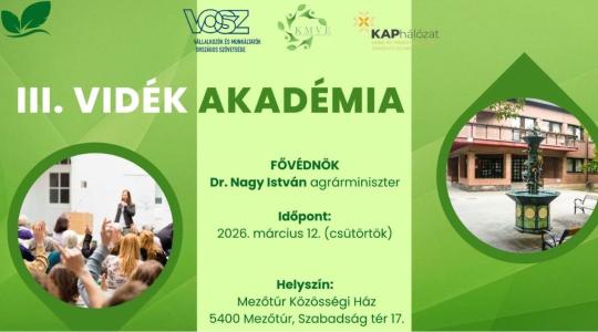 III. Vidék Akadémia – szakmai konferencia Mezőtúron