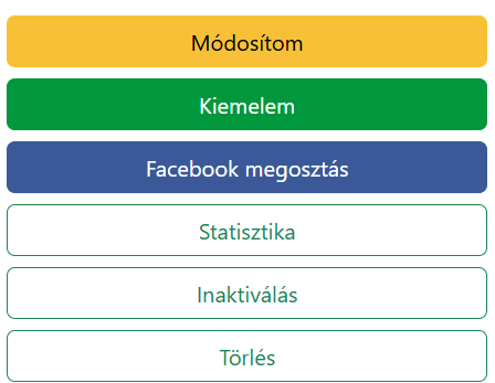 hirdetés módosítás