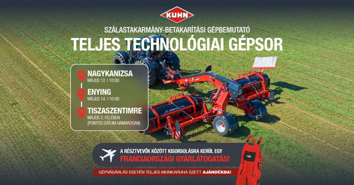 KUHN szálastakarmány-betakarítási gépbemutató – Enying