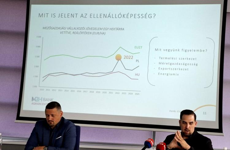 A magyar mezőgazdaság versenyképességéről árulkodó grafikon