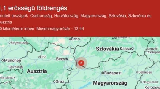 4-es erősségű földrengés rázta meg Mosonmagyaróvár térségét!