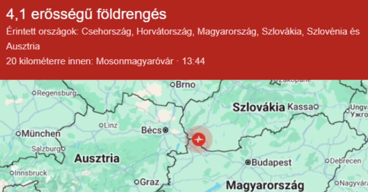 4-es erősségű földrengés rázta meg Mosonmagyaróvár térségét!