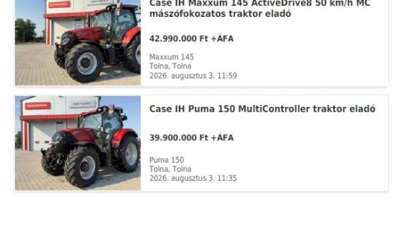 ÁRZUHANÁS új traktorokra ÁRZUHANÁS új traktorokra