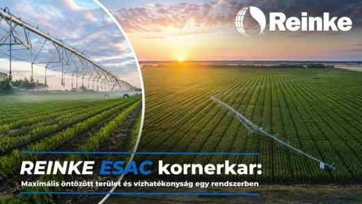 Maximális öntözött terület és vízhatékonyság egy rendszerben: a Reinke ESAC kornerkar technológia előnyei