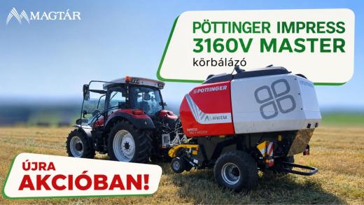 Újra akcióban a PÖTTINGER IMPRESS 3160 V MASTER körbálázó – limitált készlet, kedvező ár
