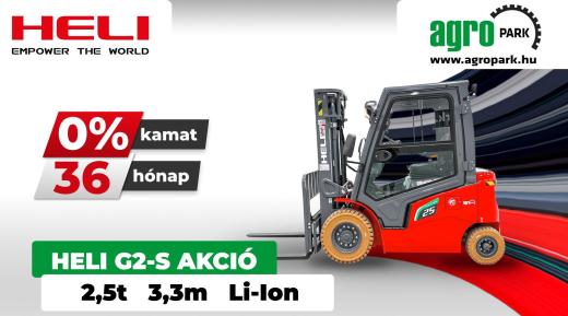 Most éri meg új HELI G2-S 2,5 tonnás Li-ion elektromos targoncára váltani! Most éri meg új HELI G2-S 2,5 tonnás Li-ion elektromos targoncára váltani!