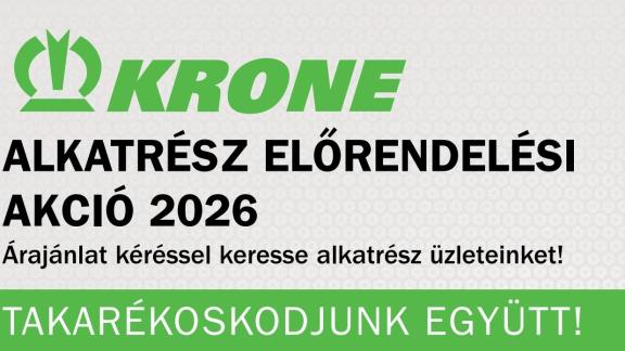 KRONE alkatrész előrendelési akció