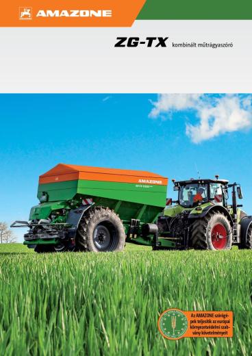 Amazone ZG-TX vonatott kombinált mész- és műtrágyaszórógép katalógus Amazone ZG-TX vonatott kombinált mész- és műtrágyaszórógép katalógus