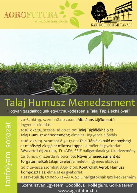 Talaj Humusz Menedzsment oktatás_2016 ősz-tél