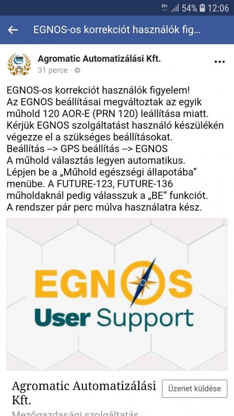 EGNOS műhold változás