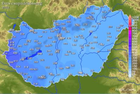 2022 08 15 éves csapadékösszeg