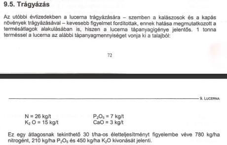 tápanyagigény