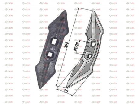 nehézkultivátor kapahegy 265x75, univerzális, furattáv 45-50mm Grubber kapa / Grubbervas / /101.115-T3LL, Vogel Noot PT460
