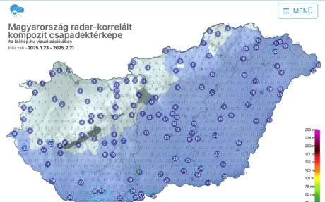 30 nap csapadék 2025.02.22.