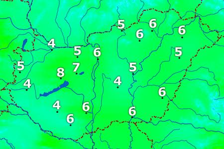 Hőmérséklet térkép Hőmérséklet térkép